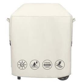 QuliMetal 7113 Grill Cover for Weber Q100 Q120 Q1000 Q1200 Q200 Q220 Q2000 Q2200 Q2400 Q2800N+ Series Gas Grills, 600D Waterproof Fade Resistant BBQ Gas Grill Cover, Beige