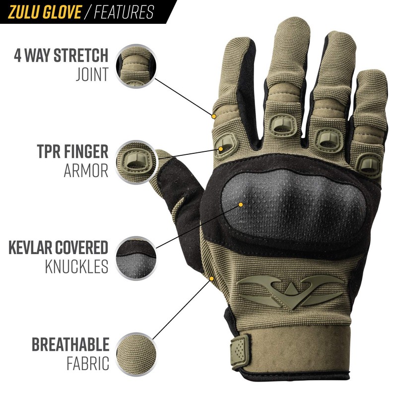 Valken Zulu Tactical Gloves, Protektoren Handschuhe, oliv, Größen:XXL