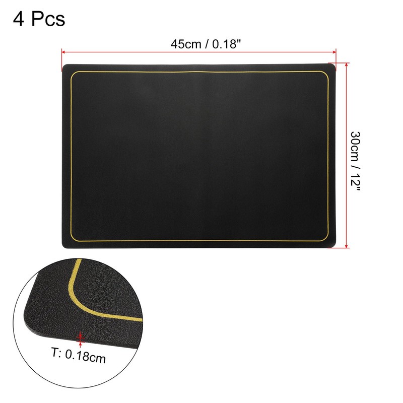 sourcing map 4 Pcs Faux Leather Placemats for Dinner Table,