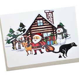 Whitman and Daughter Funny Dog Pooping Christmas Card (1 Premium Quality Folded Card, Blank Inside, 5X7 Inches) Inappropriate Christmas Card - 425