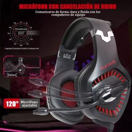 MS Audifonos Gamer Onikuma K18 Pro Con Microfono Luz Rgb Led