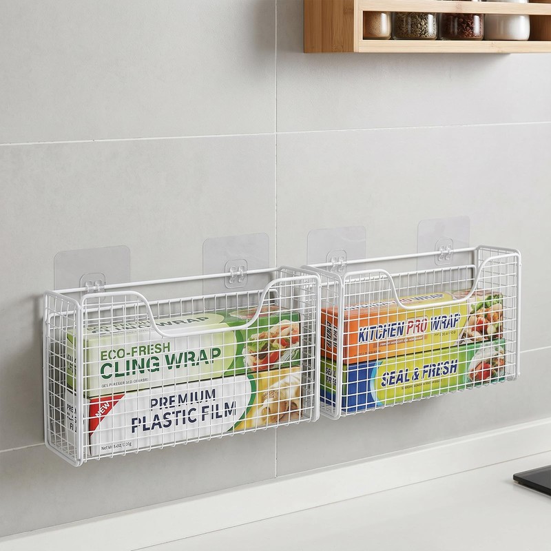 2 Pack Aluminum Foil Organizer, Foil and Plastic Wrap Organizer,