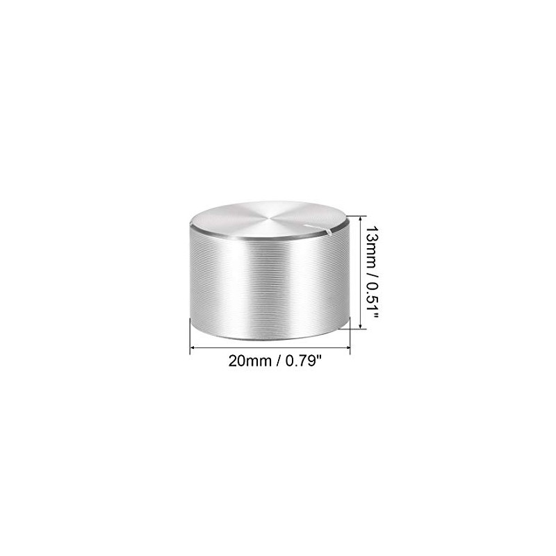 sourcing map 2 x Aluminium Volume Control Potentiometer Knurled Shaft