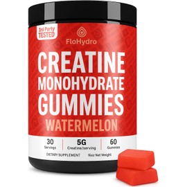 FloHydro Creatine Gummies | 5g Creatine in 2 Gummies | Zero Sugar Creatine Monohydrate | 3rd-Party Lab Tested | Clean Ingredients