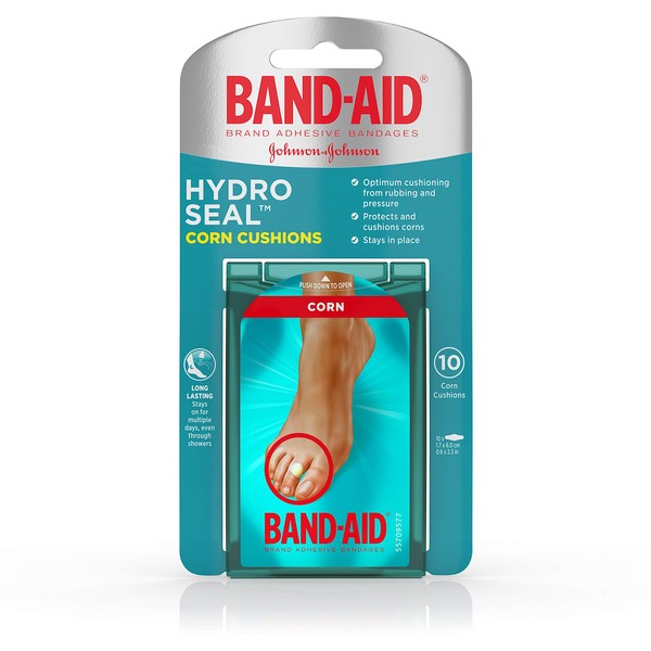 Band-Aid Brand Hydro Seal Corn Cushion Bandages, Waterproof Corn Pads, Medium, 10 ct