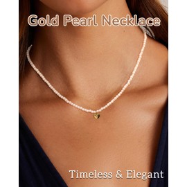TDBSOQI Pearl Necklaces for Women Gold Beach Shell Pendant Necklace Trendy Layered Pearl Choker Necklaces Boho Summer Jewelry Gifts for Women