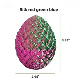 3D Print Dragon Egg Fillable Easter Eggs 3D Printed Metaliic Egg Box Empty (Flash Red Green Blue)