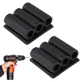 Drill Bit Holder Tool Holster, with High Strength Adhesive Drill add-on for Easy Carry up to Six Driver Bits on The Side of Your Power Drill or Driver for Home Improvement(2 Pack)