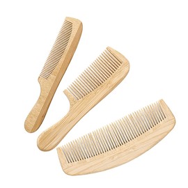 Ipetboom 3pcs Portable Bamboo Massage Comb Fine Tooth Pocket Comb Static Hair Durable Comfortable for Travel Home Use Women