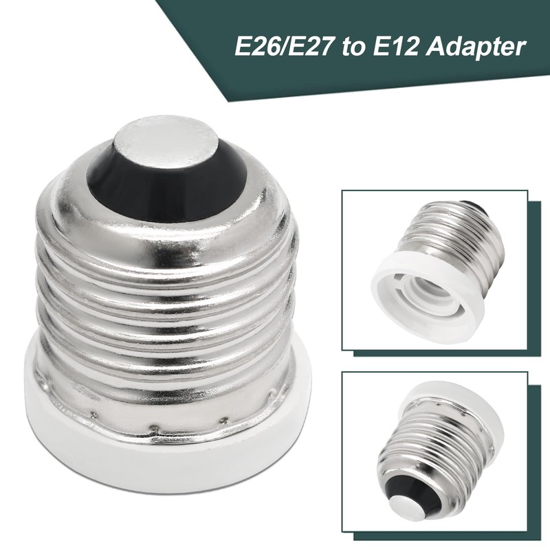 Qjaiune 6 Pack E26 to E12 Adapter, Medium to Candelabra