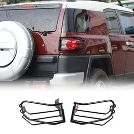 Tail Light Cover Guard Fit for Toyot@ FJ Cruiser 2007-2021, Rear Tail Light Guards Cover, Tail Light Lamp Cover Guard Trim Frame Bezels Decoration, 2PCS, Carbon Steel