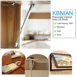 KBNIAN Pack of 4 Hydraulic Gas Spring Cabinet Door Gas Lift Flap Fitting 100N/10kg Gas Strut Lift Damper for Cupboard, Wardrobe, Toy Box