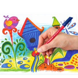 STAEDTLER 326-9 Fasermaler Noris Club, circa 1.0 mm, auswaschbar, 10 Stück im Kartonetui, schwarz