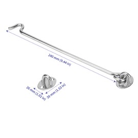 SOUJAP 6 PCS 10 Inch Cabin Hooks, 25cm Hook and Eye Latch with Screws, Stainless Steel Gate Door Catch Hook Lock for Garage, Window