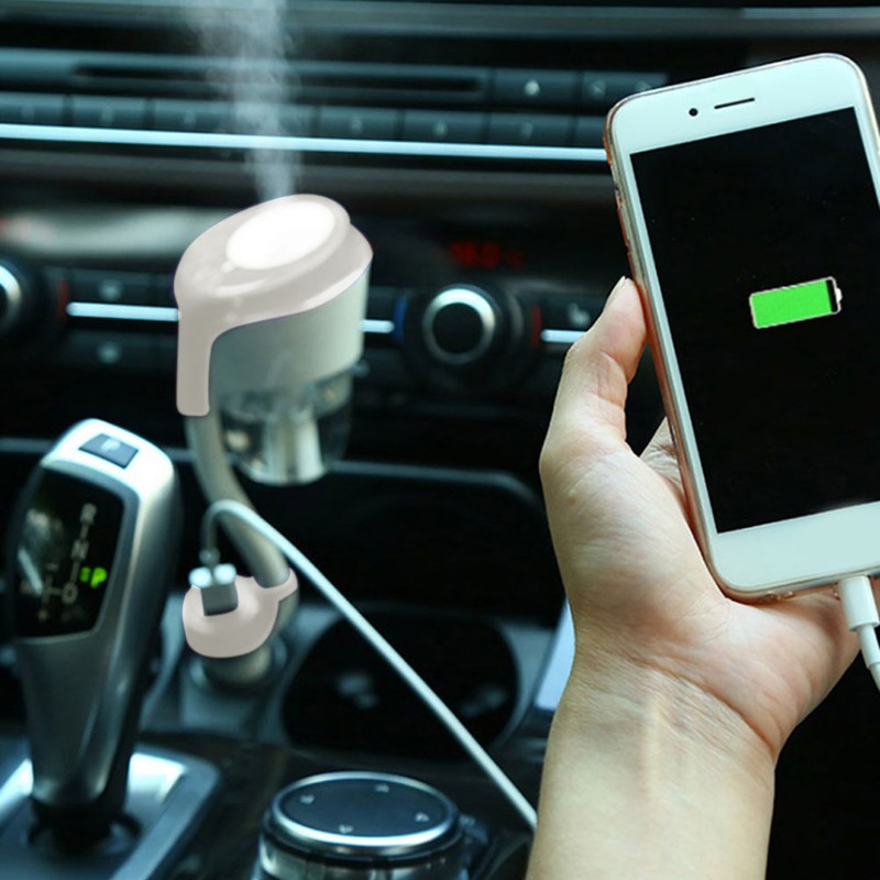 Car Air Humidifier Purifier Aroma Diffuser with USB Charging Port