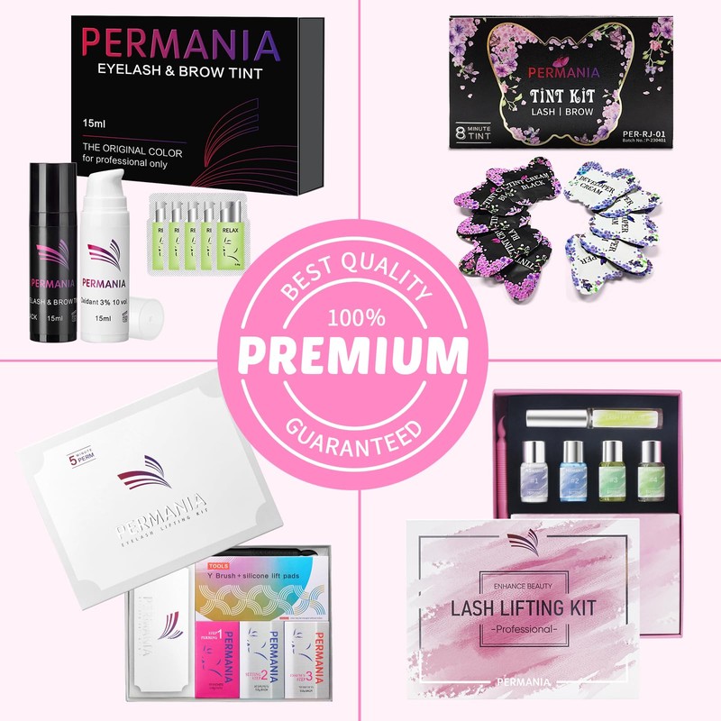 PERMANIA Lash Lift and Black Color Kit, Salon Results Eyelash