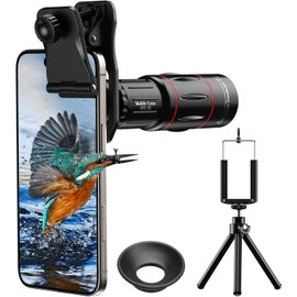 Smartphone Telephoto Lens, Monocular, HD 22x Telephoto Lens, Compact, Easy Installation, Set of Clear and Clear Photos, Smartphone Lens, For Watching Baseball Games, Live Lives, Concerts, Sports