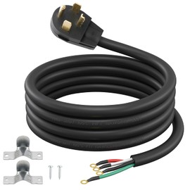 FIRMERST 4 Prong Dryer Cord 15 Feet, 10 Gauge 30 Amp NEMA 14-30P Black