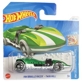 Hot Wheels - HW Braille Racer - Twin Mill - HW Celebration Racers 1/10 - HTC99 - Short Card - Green - Mattel 2024-1:64