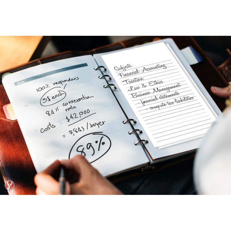 S Superfine Printing White Ruled Vertical Index Note Cards, 3"