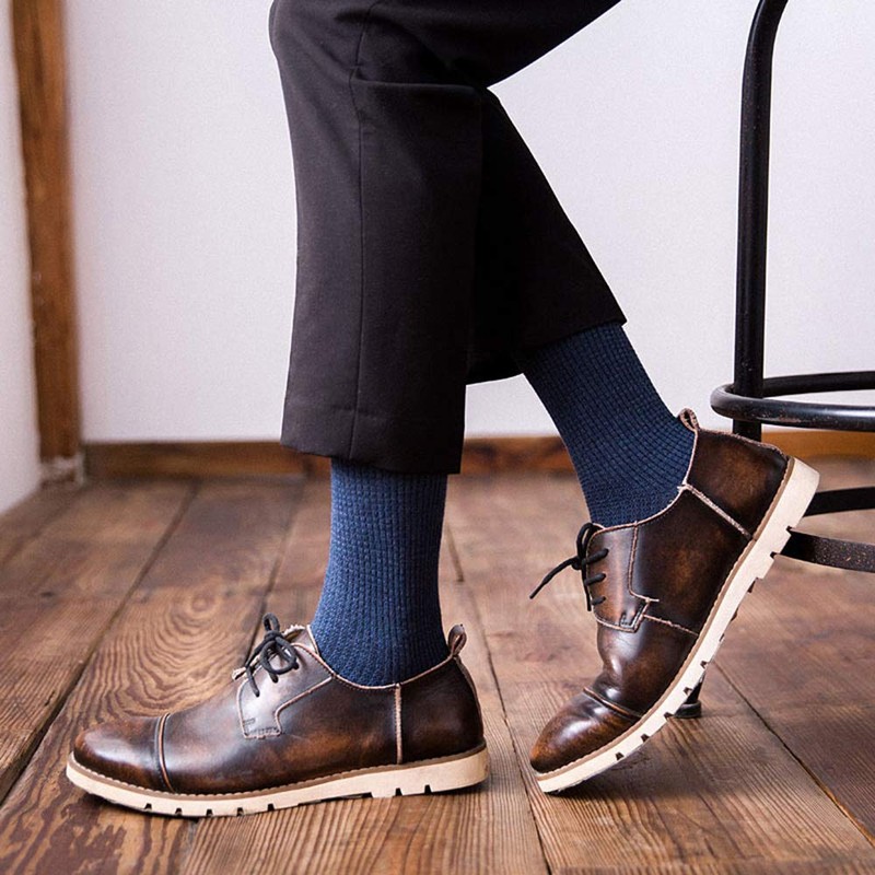 100% Cotton Crew Socks for Men,Mens Cotton Knitted Plain Socks
