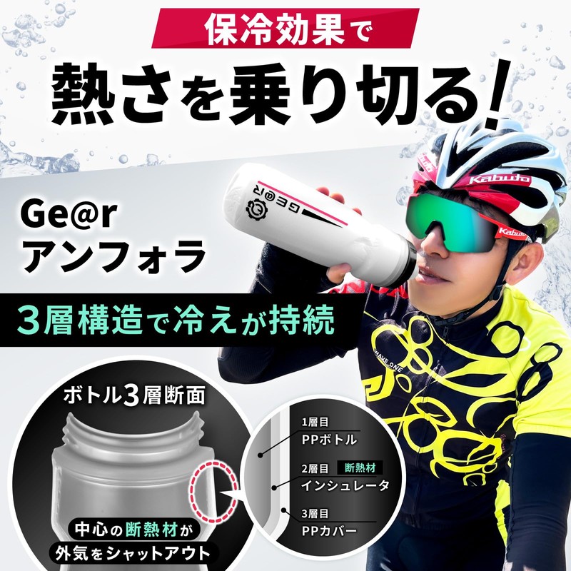 Gatol Amfora Still Cold Cycle Bottle, Bicycle, Road Bike, 20.3