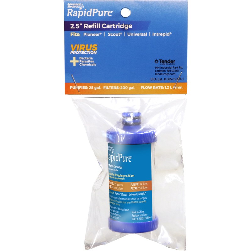 RapidPureReplacement Purifier Cartridge, 2.5 Inches