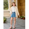 Haloumoning Girls Button Down Cardigan Mock Neck Lantern Long Sleeve