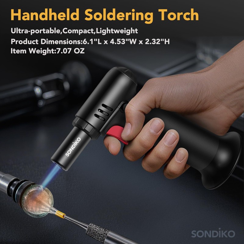 Sondiko Butane Torch Lighter with Visible Fuel Window, Refillable Soldering