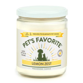 Pet's Favorite Plant Based Candles with a Cotton Wick, Clean Burning Pet Friendly Candles with a 70 Hour Burn Time, Lemon Zest