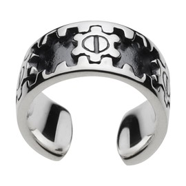 Senote e0173 Mecha Gear Ear Cuff [925 Silver] Silver Accessory, Silver, No Gemstone