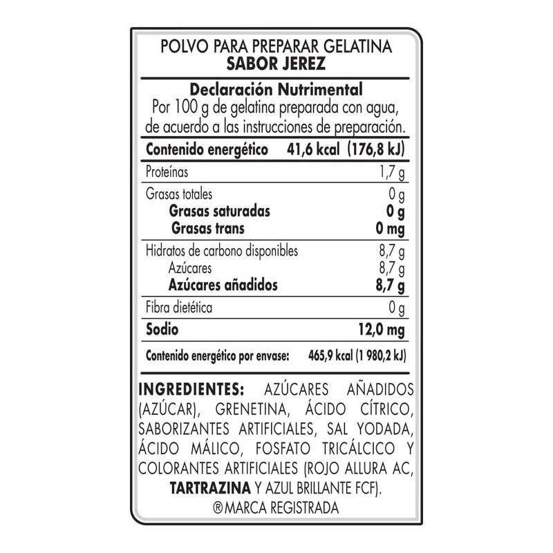 D'Gari Gelatin Dessert Sherry- Dgari Jerez- 5 pack (JEREZ)