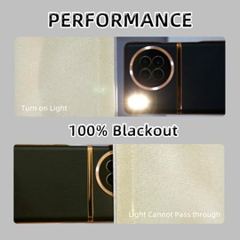 FEBSIXTH 100% Beige Linen Blackout Curtains for Living Room,Black Out Curtains 84 Inch Long,Room Darkening Curtains for Bedroom,Bedroom Blackout Curtains Living Room Curtains,Natural,2 Panels,52 Wide