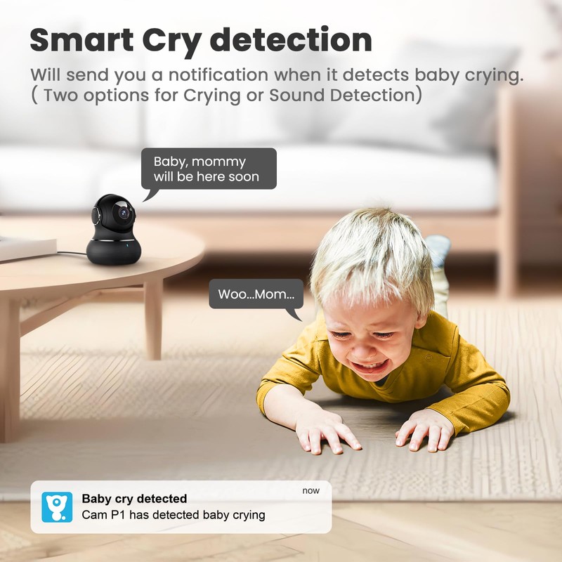 Little elf Camera, 5GHz/5MP Pet Camera with 360° Motion Tracking,
