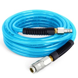 TAILONZ PNEUMATIC 1/4 inch x 7.5 m Polyurethane Air Hose, Maximum Working Pressure 1.5 MPA, Consists of Brass and Blue PU Hose