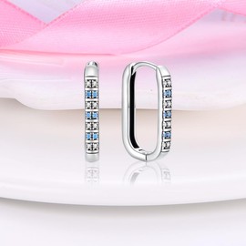 KUNSIR Silver Earrings for Women Earrings, 1 Pair 925 Sterling Silver Stud Earrings, Hypoallergenic for Women and Girls EAR3, Silver, Cubic Zirconia