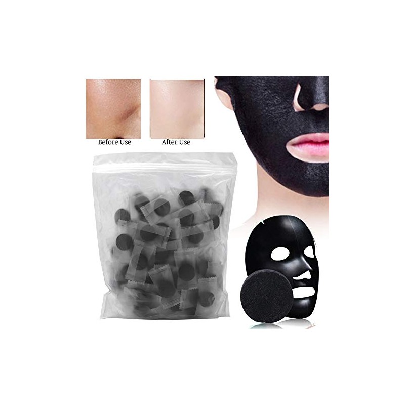 Mascarilla Facial Comprimida de Fibra de Carbón de bambú, Tejido,