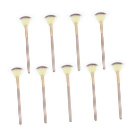 WOONEKY Facial Kit Makeup Brush Set 9pcs Soft Fluffy Powder Puff Fan Shaped Highlighter Blush