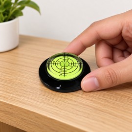 Round Bullseye Bubble Level, Mini Horizontal Spirit Level for Woodworking, Furniture, RV & Equipment