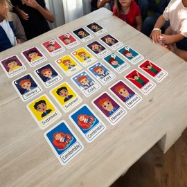 TEACH PLAY | Juego de Memoria para Niños y Adolescentes de 25 Emociones y Estados de Ánimo en Inglés | 50 Piezas | Juego de Mesa | Memory Game Feelings
