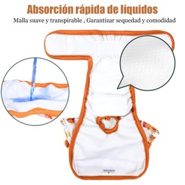 Pañales Lavables para Perros Hembra - Paquete de 3, Súper Absorbentes y Reutilizables para Calor, Período, Incontinencia - Vestido de Pañal (S)
