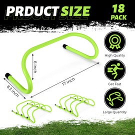 Wettarn 18 Pcs 6" Speed Training Hurdles Agility Training Hurdles Durable Training Hurdle Agility Plyometric and All Purpose Speed Training Hurdle Equipment for Athletes, Soccer, Basketball(Green)