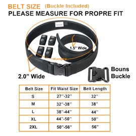 TAFTACFR Duty Belt for Law Enforcement Utility Security Military Police 2.0" Tactical Patrol Belt Set, Ballistic Nylon, Medium