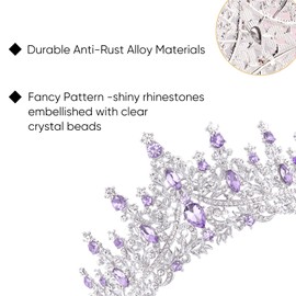 DRESHOW Birthday Crown for Women Birthday Crystal Rhinestone Tiara for Girls Decorations Hair Accessories Wedding Tiara Glitter Princess Crown Headbands for Party