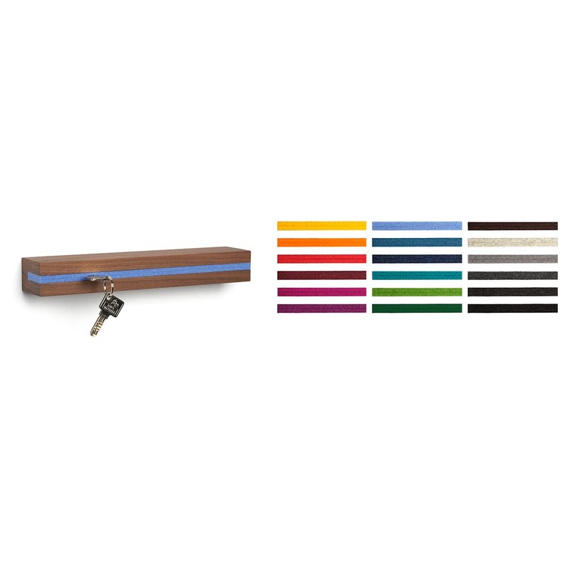 Buchenbusch urban design Key Hook Walnut Felt Insert Black (72