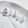Pink powder beach ball handmade nail tips - Long Square
