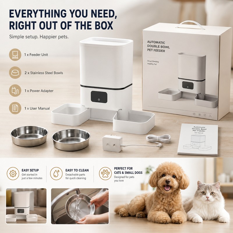 6L Wi-Fi Automatic Pet Feeder for Two Pets – App-Controlled