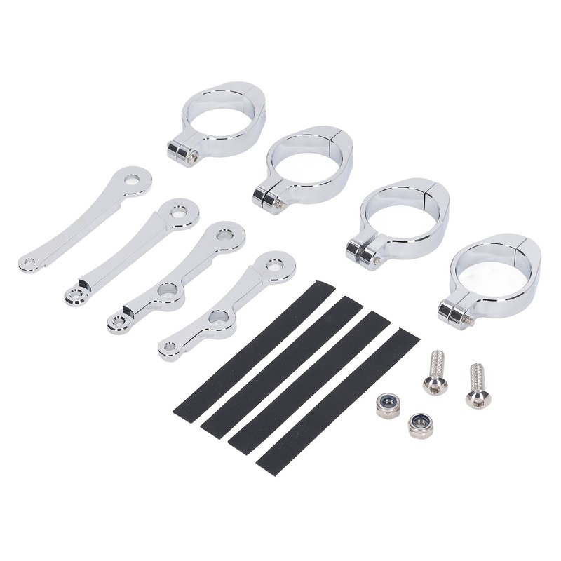 Motorcycle Headlight Mounting Bracket 39 to 41mm Bright Silver Surface