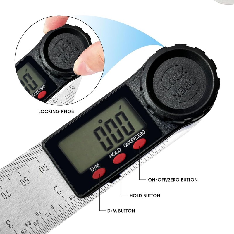 LUMBER JACK Digital Angle Gauge Finder Stainless Steel Measuring Device