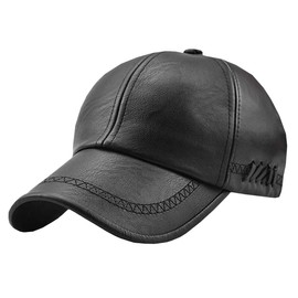 BUZZxSELECTION CAP059 Men's Leather Cap, Hat, Stylish, Leather, Synthetic Leather, Cool, Autumn and Winter
